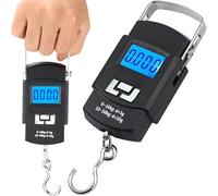 Retoo Báscula de Equipaje Digital con Pantalla Retroiluminada Azul, Funciones TARA y HOLD, Medición en KG, LB, OZ y JIN, Capacidad Máxima de 50 kg, Ligera y Compacta