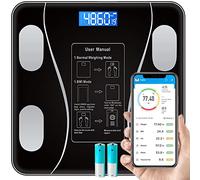 Retoo Báscula de grasa corporal Bluetooth, báscula de análisis corporal, báscula inteligente inteligente Bluetooth, báscula digital BMI con aplicación para smartphone, indicador de grasa corporal