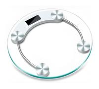 Retoo Báscula Personal Digital, Smart Scale con Tecnología Step-On, Escala Electrónica Hasta 180 kg y Precisión 100 g, Cabáscula de Baño, Pantalla LCD, Vidrio Templado, Redondo, Transparente