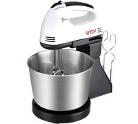 Retoo Batidora de mano con cuenco, batidora de mano, batidora de huevos, 100 W, 220 V, 7 niveles, ligera, silenciosa, batidora de mano, botón turbo, batidora, batidor, interruptor de velocidad, color