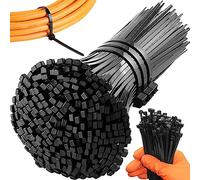 Retoo Bridas de nailon resistente a los rayos UV, 100 unidades, 100 x 2,5 mm, para cables, garaje, taller, oficina, jardinería, duradero y resistente, color negro