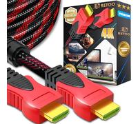 Retoo Cable HDMI 4K 4,5M UHD Alta Velocidad Chapado Oro PVC 1080p 3D Audio Video Compatible TV Consola Proyector BluRay Monitor