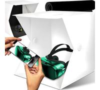 Retoo Caja de Estudio Fotográfico Fotobox Tienda de Luz para Fotografiar Juego con LED y 2 Fondos para Fotografía de Productos Comercio Electrónico Antideslumbrante 30 x 30 cm
