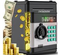 Retoo Caja Fuerte Electrónica para Niños - Hucha ATM Automática para Monedas y Dinero - Regalo de Cumpleaños