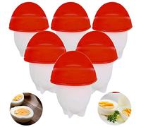 Retoo Cocedor de Huevos, 6 Piezas, Para Huevos Duros y Pasados por Agua, Apto para Microondas, Material PP, Fácil de Limpiar, Set Completo