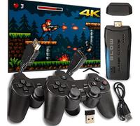 Retoo Consola de juegos retro con 20.000 juegos, HDMI Plug & Play para TV, 2 controladores inalámbricos con adaptador, tarjeta de memoria de 64 GB, mini consola para niños y adultos, portátil