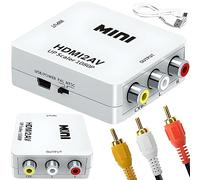 Retoo Convertidor HDMI a RCA / RCA - HDMI Video a 3RCA CVBS Composite Adaptador con Cable de Carga USB para Wii, Xbox, N64, TV, DVD, Ps3, PC, VCR, PAL, NTSC y DVD