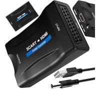 Retoo Convertidor SCART a HDMI 1080p, Adaptador de vídeo/Audio, Plug & Play | Solo SCART a HDMI, PAL/NTSC/SECAM, HDMI 1.4, alimentación 5 V, adaptador incluido, ABS, 9 x 6 x 2,5 cm
