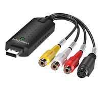 Retoo Convertidor VHS a Digital, Grabador de vídeo y Audio con USB 2.0 y Alta Velocidad Transmite Digital, Compatible con VHS, VCR, DVD, CD, Grabador de vídeo y convertidor de vídeo, reproducción