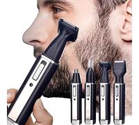 Retoo Cortapelos para nariz y orejas 4 en 1, cortapelos para nariz, orejas y cejas, cortapelos de precisión para nariz, cortapelos para nariz, cortabarbas, Negro