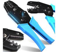 Retoo Crimpadora 0,5~6mm², Set Alicates Terminales Electricos, Ferramentas Cables Eléctricos para Punteras, Herramienta de Crimpado, Abrazadera Trapezoidal, Dimensiones 23,3 x 7 cm, Acero y Plástico