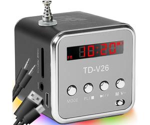 Retoo Cube Radio con Volumen 45dB y Micro SD TF, parlante Digital con Radio FM integrada, Mini estación MP3 con USB, Radio Cubes portátiles, Mini Stereo, Music Cubes,