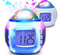 Retoo Despertador con Proyector de Cielo Estrellas, Digital Mini para niños, Bonito Sonido, 8 melodías, lámpara Decorativa, Temperatura, Calendario