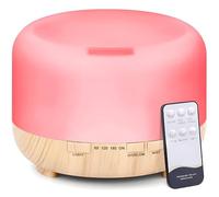 Retoo Difusor de Aroma, humidificador ultrasónico de aromaterapia, 500 ml, difusor de aceites con 12 Colores de luz LED, difusor de aceites Esenciales, lámpara de Fragancia para el Oficina, hogar