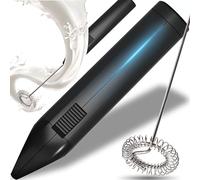 Retoo Espumador de leche Mini eléctrico, leche eléctrica Frother para café, latte y capuchino, alimentado por pilas, chocolate caliente, batidor de bebidas, espumador de café, color negro