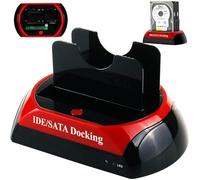 Retoo Estación De Acoplamiento del Disco Duro, USB 2.0, Base De Conexión para SATA I/II/III, HDD O SSD De 2.5"/3.5", Carcasa Disco Duro Externo Sata, Compatible con Windows