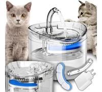 Retoo Fuente para gatos, 2,5 L, fuente de agua para gatos, perros, fuente automática para mascotas, tanque de agua para interiores, bomba silenciosa, filtro de agua, 16,5 x 16,5 x 15,5 cm