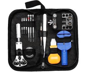 Retoo Herramientas de Relojería, Kit de Reparación de Relojes Profesional 30Pcs Ajuste Correa Cambiar Pilas Abridor de Tapas Destornillador Relojero