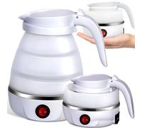 Retoo Hervidor De Agua Plegable 0,6L De Silicona Con 750W, Acero Inoxidable, Diseño Compacto Para Camping, Viajes, Automático Apagado, Rápido Y Seguro