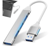 Retoo Hub USB 3.0 Divisor de 4 Puertos Divisor de PC de Escritorio de Superficie para computadora portátil de Escritorio Consola Windows Unidad Flash Impresora Teclados Dispositivos 5 Gbps Puertos