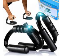 Retoo Juego de 2 asas para flexiones con asas antideslizantes y almohadillas de goma, ligeras, portátiles y sólidas, asas para flexiones, barras de entrenamiento completo