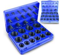 Retoo Juego de 419 juntas tóricas de goma, juntas NBR resistentes al aceite, juntas tóricas de goma para sistemas hidráulicos, motores y electrodomésticos, incluye caja de plástico