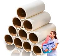 Retoo Juego de 600 rollos de pelusa, 10 x 60 hojas, rodillos de repuesto para pelo de animales, pelo de gato y perro, rodillo de pelusa, quitapelusas portátil extrapegajoso