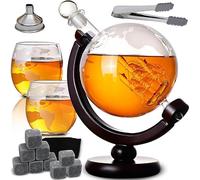 Retoo Juego de decantador de whisky con dos vasos de whisky, juego de regalo para hombres, regalo de cumpleaños, regalo para hombre, accesorios de alcohol, 850 ml, 9 piedras de whisky, alicates