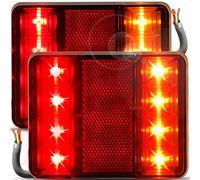 Retoo Juego De Faros Traseros Universales Para Remolques, 2 Unidades, 12 V, Impermeable, Iluminación De Remolque, Lámpara De Tres Cámaras Para Derecha E Izquierda Para Horizontal Y Vertical Para