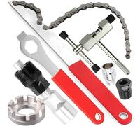 Retoo Juego De Herramientas Bicicleta 7 Piezas, Reparación Completa, Estuche Compacto, Acero Resistente, Desmontaje Pedalier Cassette MTB, Mantenimiento Multifunción