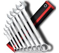 Retoo Juego de llaves de 8 piezas, 8 piezas, SW 8-24 mm, llave inglesa, herramientas manuales, llave inglesa, acero cromo-vanadio