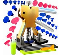 Retoo Juego de reparación de abolladuras de 42 piezas, herramientas de extracción de abolladuras, juego de reparación para coche, vehículo, frigorífico, puerta, accesorios, juego de accesorios,