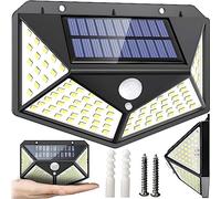 Retoo Lampara Solar Exterior Con Sensor De Movimiento 100 Led, Foco Exterior Solares, Ip65 Impermeable, 3 Modes Foco Luz Solar Potente Para Jardín, Garajes