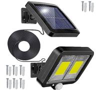 Retoo Lámparas solares para exteriores con detector de movimiento, 108 ledes, modelo mejorado, lámpara solar para jardín, luces solares para exteriores, para terraza, porche, garaje, puerta de casa