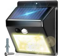 Retoo Luces Solares Exterior Jardin 20 LED, IP65, Luz Solar Exterior Jardin con Sensor de Movimiento 2 Modos, 1200 mAh 6W, Impermeable Potente Lampara Solar Foco, para Garajes, Caminos, Blanco Frío