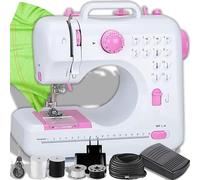 Retoo Máquina De Coser Portátil Con 2 Velocidades Mini Máquina Con Luz De Trabajo, 12 Tipos De Puntadas Diferentes Con Pedal, Para Niños Y Principiantes, Kit De Costura, Pies Antideslizantes