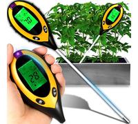 Retoo Medidor de Humedad para Plantas 4 en 1, Medidor de pH del Suelo, Medidor de Temperatura y Humedad, Pantalla LCD Retroiluminada, Medidor Multifuncional para Jardinería