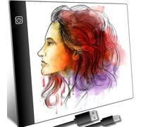 Retoo Mesa de Luz para Calcar A4, LED Tableta de Luz Dibujo Tablero de Pintura de Ultrafino de 4 mm, Cable USB Tablero luminoso para, Animación Dibujo Diseño Bosquejo Bordado Bocetos