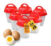 Retoo Molde para Hervir Huevos 6 Piezas, Para Huevos Duros y Pasados por Agua, Apto para Microondas, Material PP, Fácil de Limpiar, Set Completo