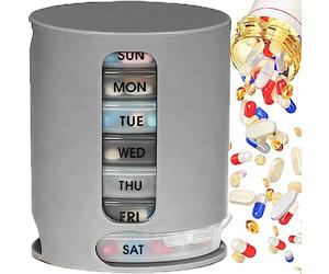 Retoo Pastillero 7 días mañana tarde noche 4 compartimentos, pastillero, dispensador de pastillas, caja de medicamentos, dispensador de medicamentos con grandes compartimentos separados medicamentos