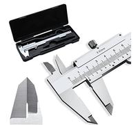 Retoo Pie de Rey 0-150 mm/6", Analogico Calibrador, Precisión Herramienta de Medición de Acero Inoxidable, Calibre para Mediciones Externas, de Profundidad, Micrómetro Calibre Vernier