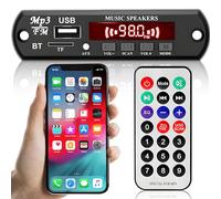 Retoo Placa decodificadora de Audio Bluetooth para automóvil con Control Remoto, Pantalla LCD y AUX 3.5 mm, 7V - 12V, módulo de Audio USB Radio FM, Compatible con SD, FM, FLAC, WAV, WMA y MP3