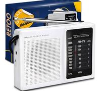 Retoo Radio FM/Am Portátil Regulador de Frecuencia Transistor Excelente Recepción Antena para Personas Mayores Antena Telescópica Toma de Auriculares Toma 3,5mm 11,5x2,5x7,5 cm