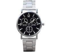 Retoo Reloj de Pulsera analógico de Cuarzo Minimalista para Hombre y Mujer, Reloj de Pulsera de Acero Inoxidable, Reloj de Hombre de Negocios, Negro, Pulsera
