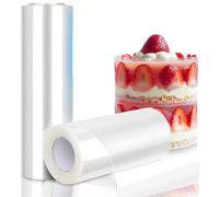 Retoo Rollo de lámina para bordes de tartas, 16 cm de alto, para estabilizar la decoración, collares de lámina de acetato, rollo para decoración de tartas, mousse, chocolate, postre, anillos, tartas