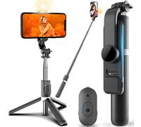 Retoo Selfie Stick Bluetooth trípode extensible hasta 104 cm teléfono móvil barra telescópica giratoria 360° soporte para teléfono móvil mando a distancia inalámbrico para smartphones ángulo de