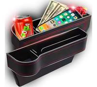 Retoo Soporte para bebidas para coche con orificio para cargador, soporte para bebidas con prácticos bolsillos y compartimentos, soporte para bebidas de piel, soporte universal para la mayoría de