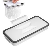 Retoo Soporte para bolsas de basura para puerta de armario con tapa, Soporte para Bolsas de Basura, fijación sin taladrar, Cesta Colgante Slim Sack con Tapa, Cubo de Basura