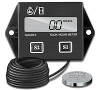Retoo Tacómetro motosierra, contador de horas digital del motor, contador de horas de funcionamiento, registro de velocidad de horas, retroiluminado, contador de horas de mantenimiento para montar a