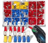 Retoo Terminales Eléctricos Termorretráctiles, Juego De 280 Terminales De Cable Aislados, 15 Tipos Terminales De Cable, Conectores De Cables Y Terminales